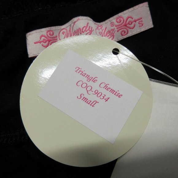 Wendy Glez black lace triangle chemise negligee - Picture 8 of 12